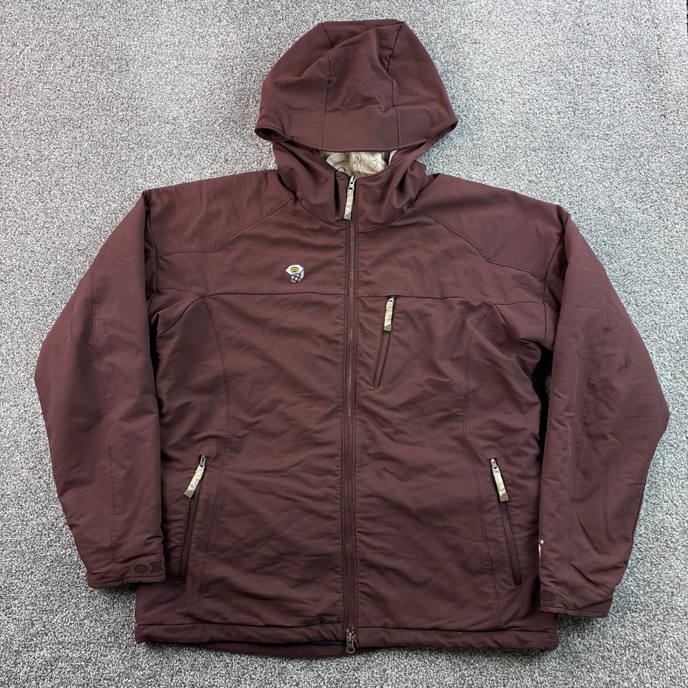 Mountain Hardwear Snowboard Jacket Men XL Burgundy Hooded Insulated Nylon OM2756